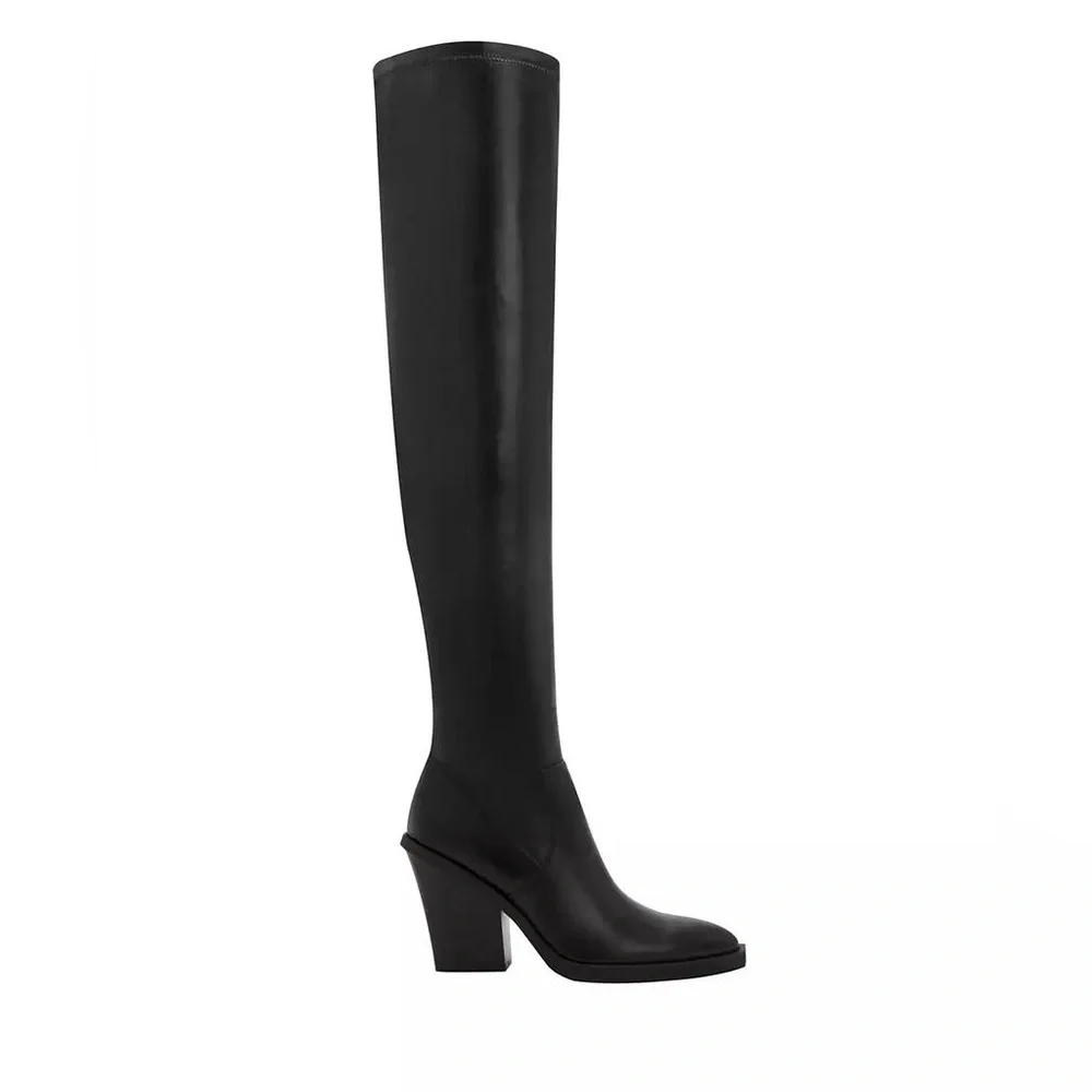 $168 NEW Katy Perry Citygurl Over The Knee Stretch Boots Black Western Boot 6